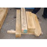 5 x oak beams 41" x 5" x 5", 28" x 8" x 7 1/2", 36" x 8" 3".