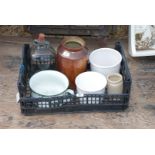 Salt glazed pot, chamber pot, demijohn etc.