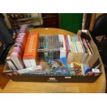 Box of CD's, Famous Five books, bagged Lego sets,