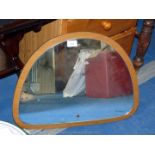 Small half round dressing table mirror