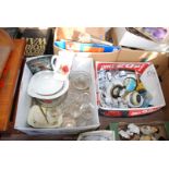 Box of drinking glasses, dishes,