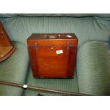 A satin lined sewing box.