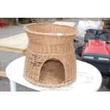 Wicker two tier cat basket.