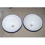 2 x enamel wash bowls,