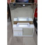 Bathroom cabinet, hand rail and bevelled edge large mirror 24" x 36".