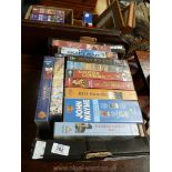 Box of videos, John Wayne interest.