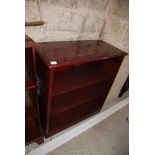 Three shelf bookcase 38" high x 34" wide x 16" deep.