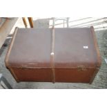 Large travel trunk and contents including Christmas decorations