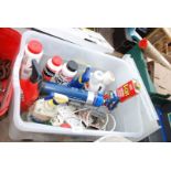 Crate of various garden sprays, T cut, car cleaning etc.