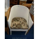 Lloyd Loom style white painted chair