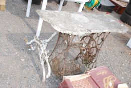 Singer Sewing treadle machine base, wash stand top, etc.