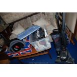 Kirby vacuum cleaner and tub of accessories including cleaning fluid