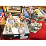 Box of Capo di Monte style figures.