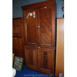 Large pine stationary cupboard, one internal drawer missing,
