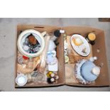 2 x boxes kitchen storage jars, chamber pot, condiment sets, place mats etc.