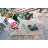 Christmas decoration: Father Christmas, sleigh decoration, tree stand, etc.