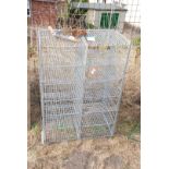 Twelve section wire cage stand.