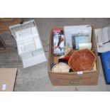 Jewellery box, place mats, wicker baskets etc.