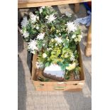 Box of artificial flowers