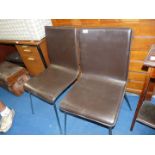 Pair of faux leather dining chairs