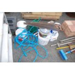 Various part used paint, watering can, 2 x Spear/Jackson hand saws.