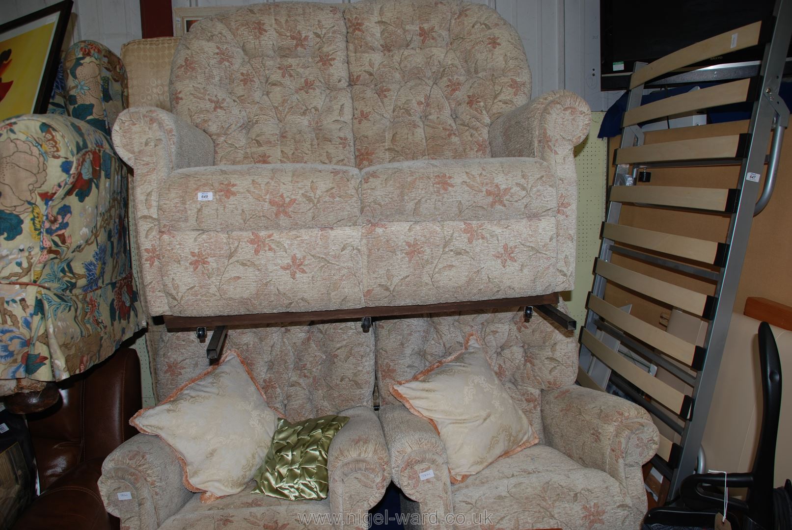 Modern three piece suite of double settee and two chairs