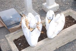 Pair of swan garden planters.