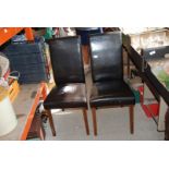 3 x faux leather dining chairs.