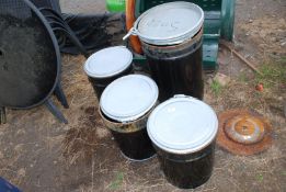 4 x metal bins with lockable lids.