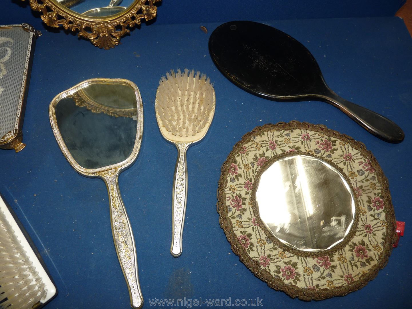 A quantity of part dressing table sets, gilded mirrors, glass trays, etc. - Image 5 of 5