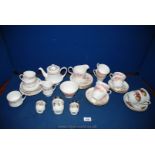 A quantity of part Teasets including 'Belinda' Paragon including teapot, cups, saucers, milk jug,