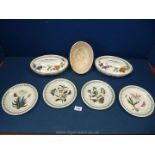 Four Portmeirion 'Botanic Garden' plates (worn),