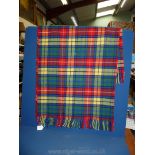 A 'Bonnie' travel rug by Wormalds & Walker Ltd, Scotland, pure wool in primary coloured plaid.