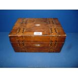 A parquetry inlaid Walnut box, circa 1880.