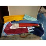A case of miscellaneous fabrics, collars, lining and facing,