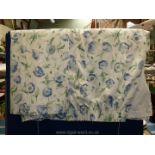 Pair of Laura Ashley lined Blue Poppy design curtains, 62'' x 70''.