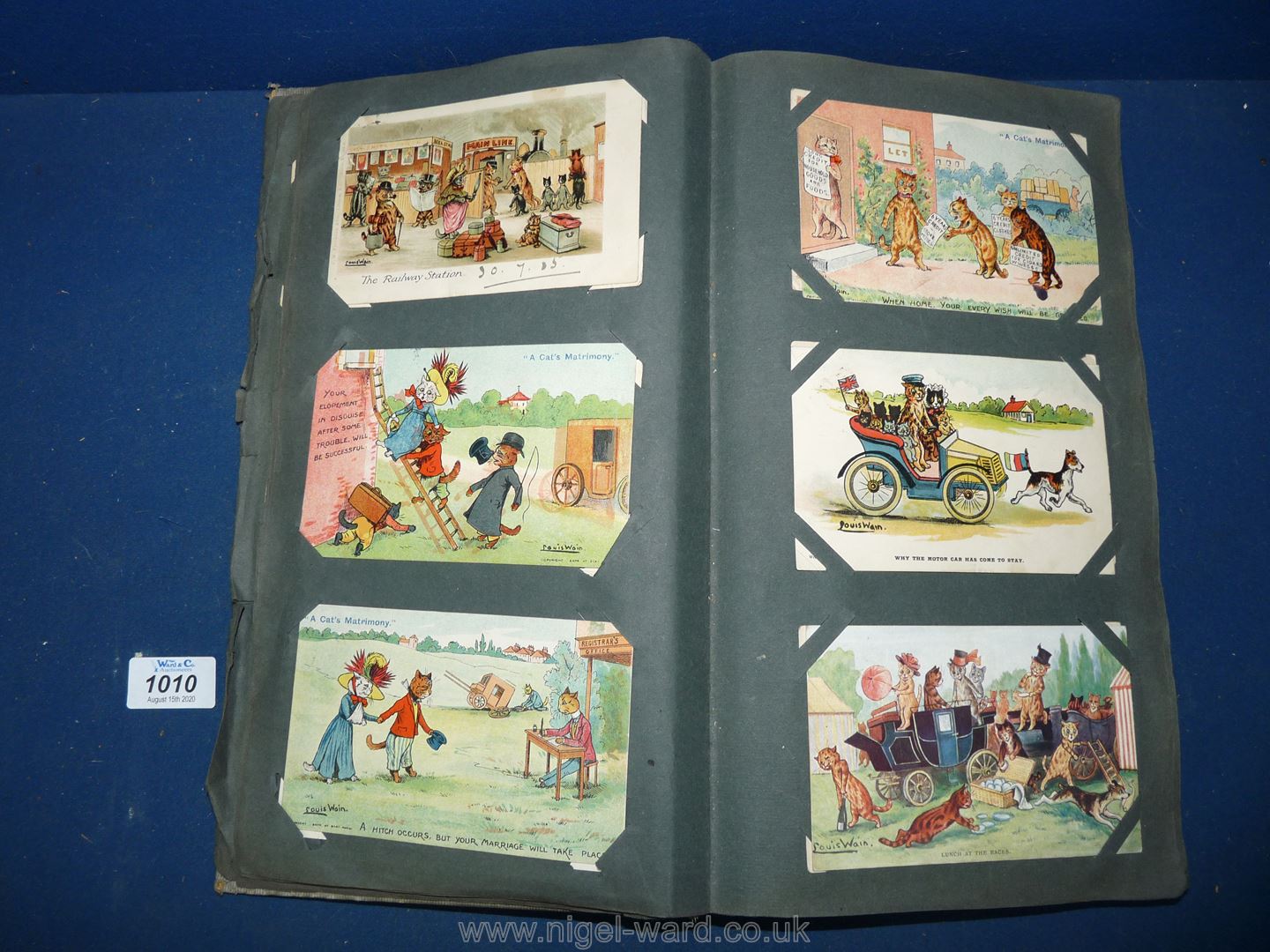 An old Postcard Album and contents including Louis Wain 'Cats Matrimony', - Image 5 of 5