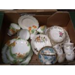 A quantity of miscellaneous china including part hand painted Teaset,