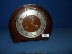 A Smiths mantle clock with pendulum,