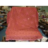 A vintage terracotta, double Bedspread in burgundy and red.