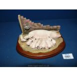 A Border Fine Arts 'Herriot's Hog Heaven', boxed, 5 1/2'' high x 9'' long, on a fixed base.