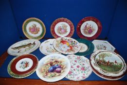 A quantity of miscellaneous plates: Aynsley 'Cottage garden plate', two Limoges plates etc.