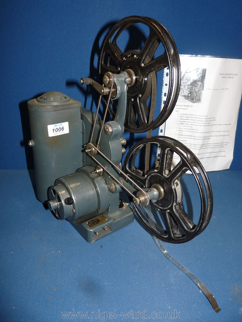 A Paillard Bolex film Projector 9.5mm 110v, circa 1937, 14'' tall.