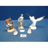 A West German model of a Seagull 5'' tall, a Goebel Hummel figure of a girl sitting in a tree,