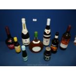 A quantity of bottles of wine, beer etc including Martini Asti, Campo Viejo, 2103 wine, Babycham,