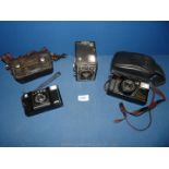 Three cameras to include SIX-20 Brownie E, Minolta AFS plus case,