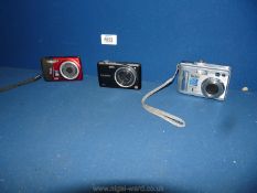 Three digital Cameras - Kodak AF3 x optical Aspheric lens,