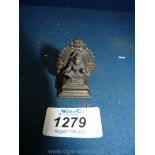 A very rare Indian 'silver' miniature figurine of Krishna, finely detailed,