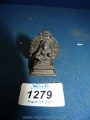 A very rare Indian 'silver' miniature figurine of Krishna, finely detailed,