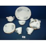 A part Colclough blue floral bone china Teaset for six